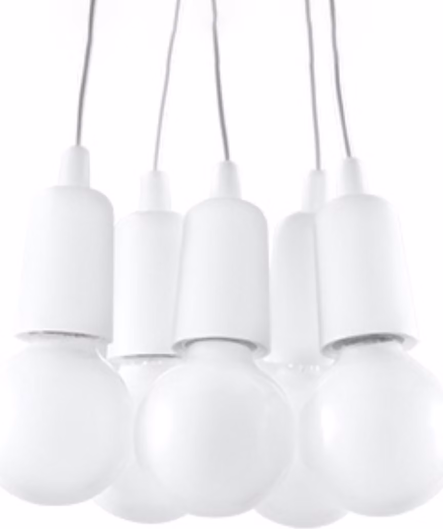 Lampada a sospensione DIEGO 5 bianco 5xE27 15W PVC 90x25x25cm Sollux Lighting