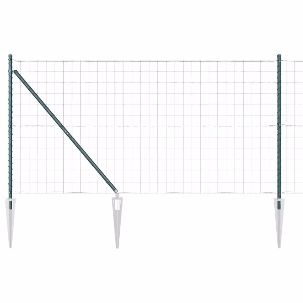 Recinzione Euro vidaXL in acciaio rivestito in PVC verde, L: 10 m, H: 1,4 m – 2