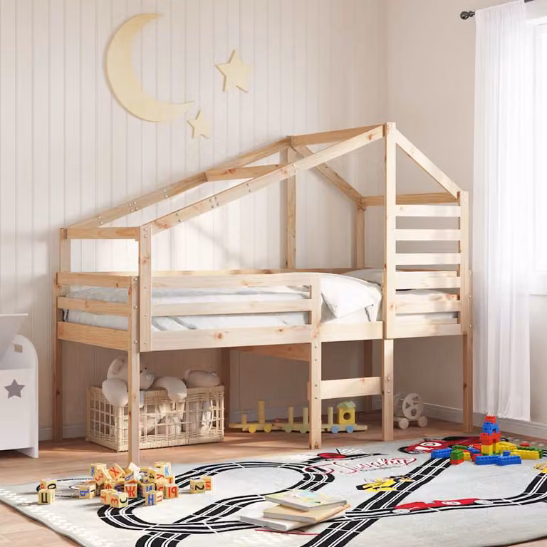 vidaXL Tetto per Letto Bambini in Legno Massello di Pino, L/P/H: 198 x 87 x 113 cm
