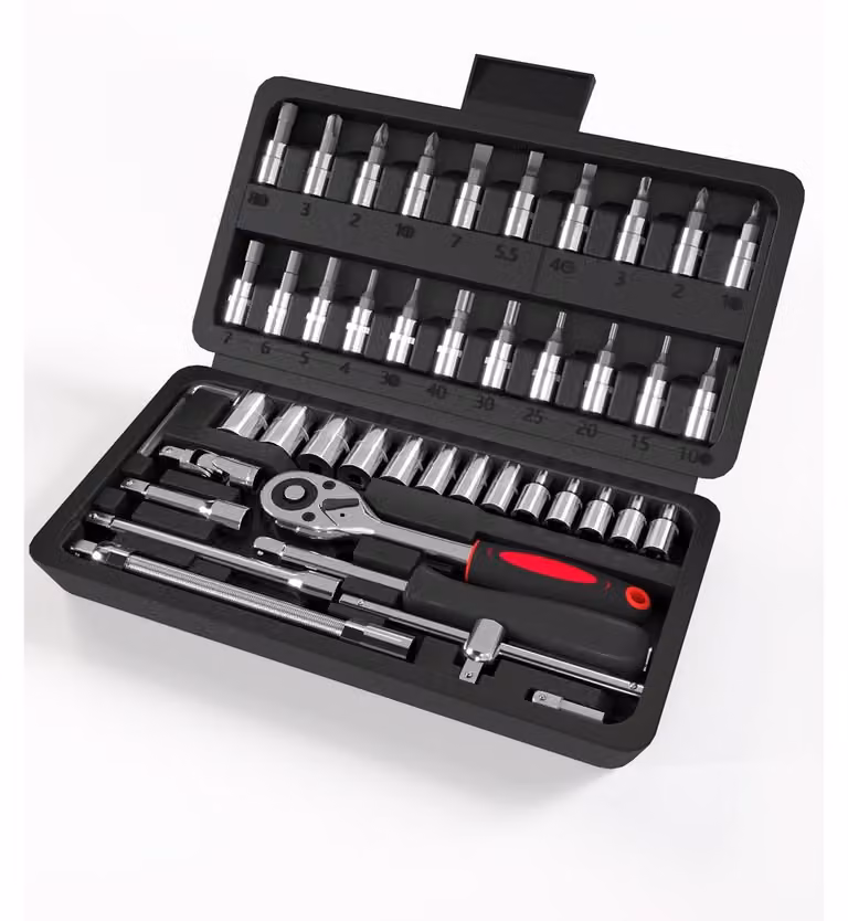 Set di chiavi a bussola - Mini - 46 pezzi - 1/4 pollice - Acciaio al cromo-vanadio