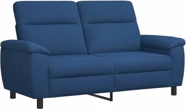 Divano moderno blu vidaXL con struttura in metallo e rivestimento in tessuto L/P/H: 178 x 90 x 95 cm – 1