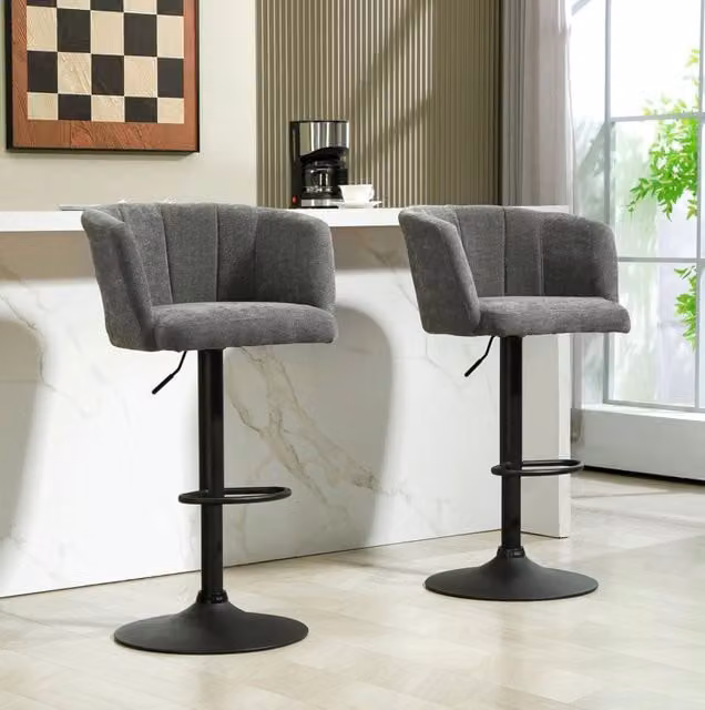 Set 2 sgabelli da bar girevoli grigio scuro