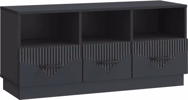 Mobile TV moderno nero in legno MDF per soggiorno L: 102 cm, P: 34,5 cm, H: 47 cm – 1