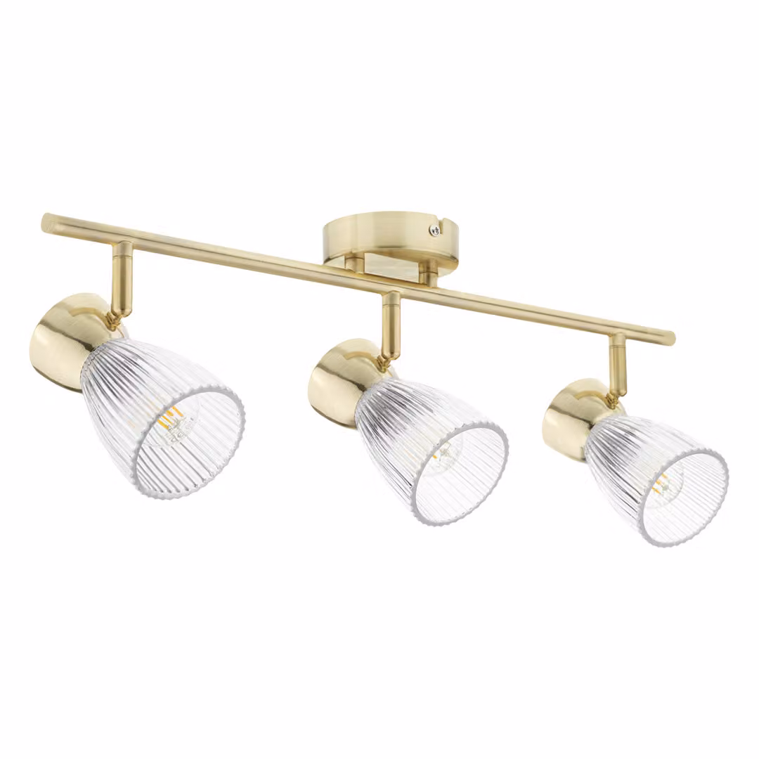 Lampada da soffitto dorata a tre paralumi in vetro Best 3xE14 40W Milagro