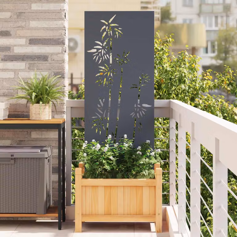 vidaXL Schermo per privacy in giardino Floreale Antracite 50 x 140 cm