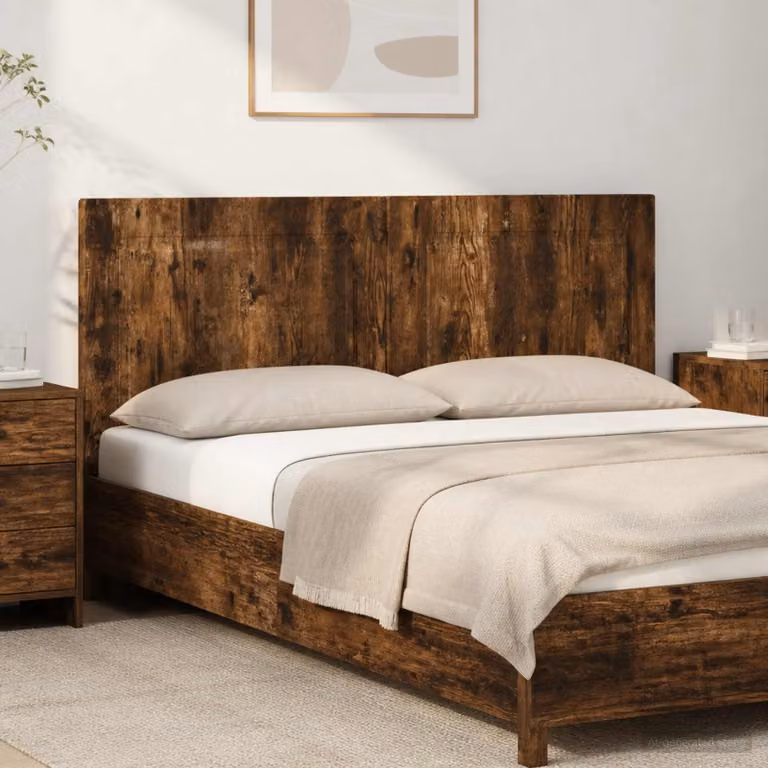 Testiera da muro moderna vidaXL UTRECHT in legno ingegnerizzato Rovere Fumo L: 142 cm, H: 50 cm, P: 3 cm