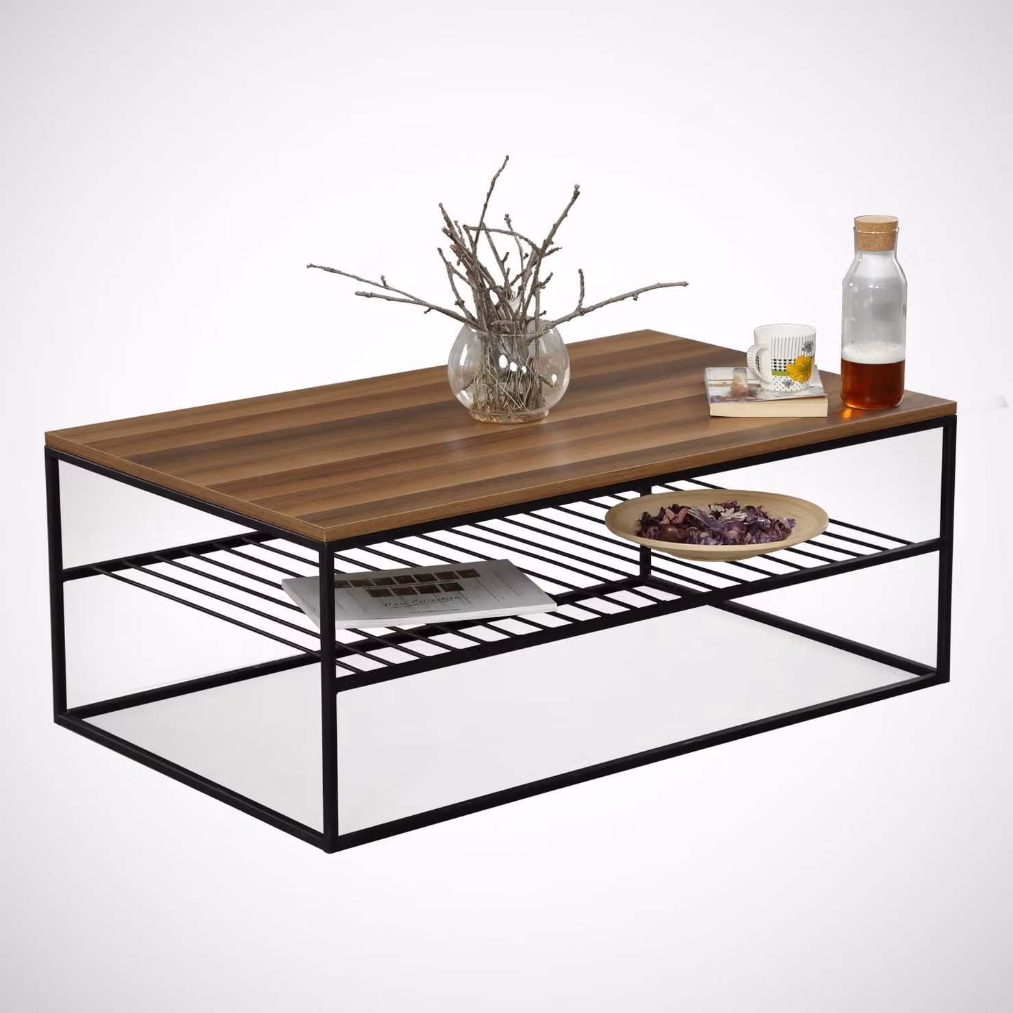 Skye Decor, Etna - Noce, tavolino, noce, 100% PANNELLI DI PARTICELLE RIVESTITI IN MELAMMINA, 95 x 55 x 43 cm