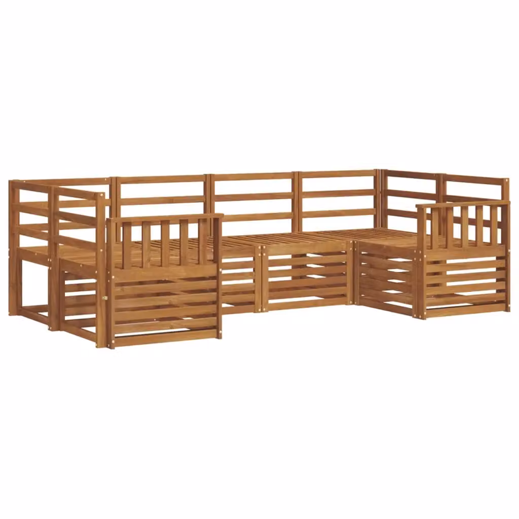 Set di divani da esterno a L vidaXL in legno di acacia marrone con cuscini inclusi – 2