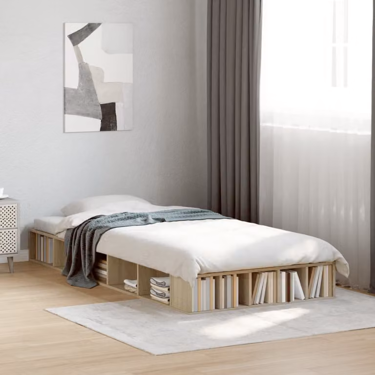 Giroletto vidaXL in Rovere Sonoma e Legno Multistrato, L 100 cm x P 200 cm