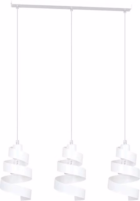 Lampadario da soffitto moderno Luceart-Classic con 3 luci in acciaio inossidabile bianco