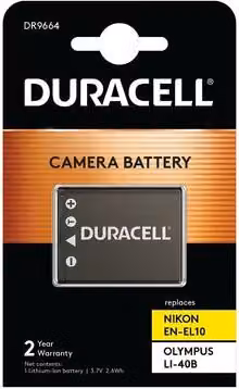 Duracell Li-Ion 700 mah per Olympus Li-40B Nikon EN-EL10