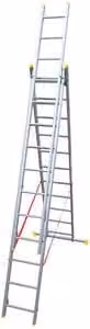 Scala a 3 rampe Easy Three Idroweb in alluminio color argento conforme alla norma EN131