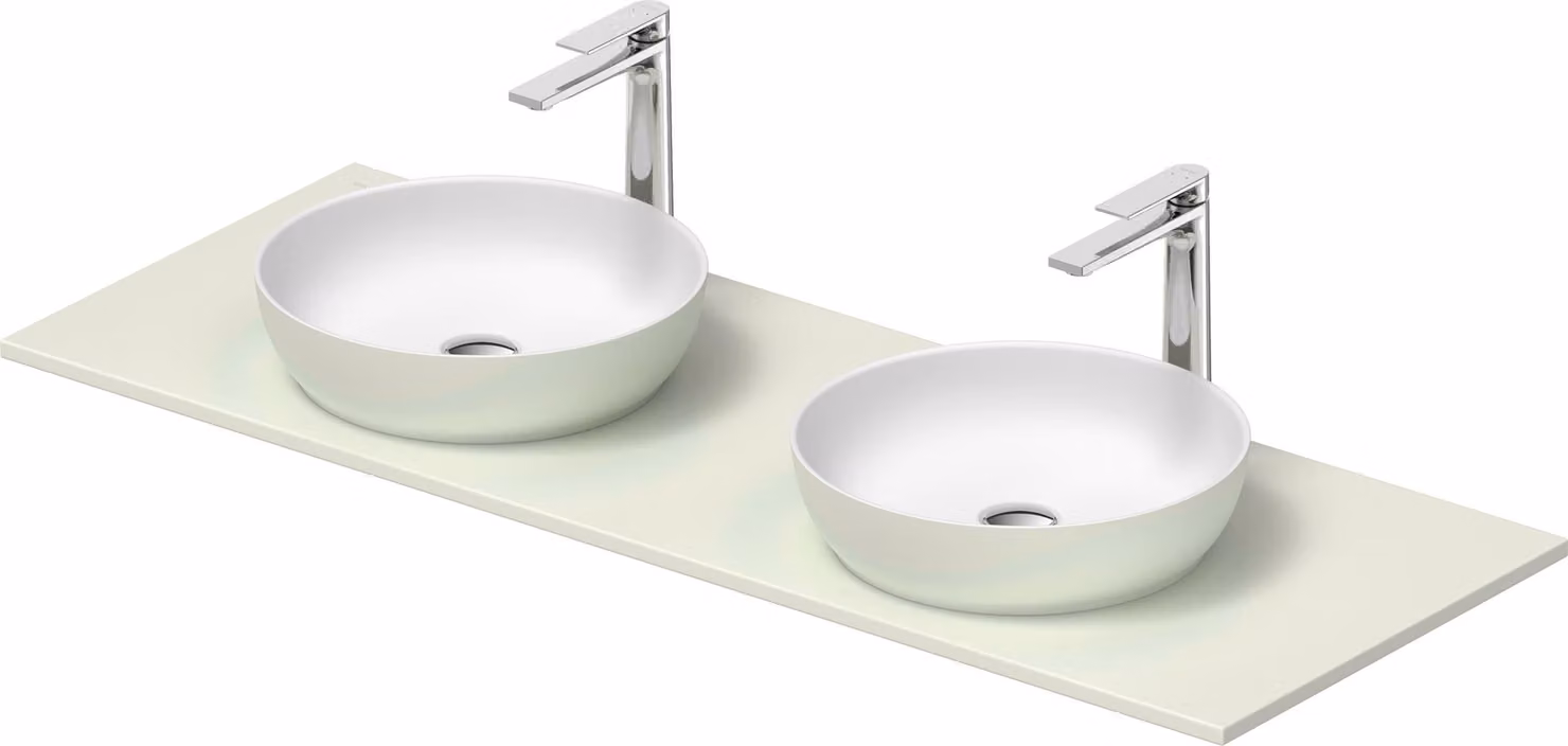 Duravit Sivida double lavabo Set rond incl. console 1350x500x123mm, 268016FH00, 268016FH00