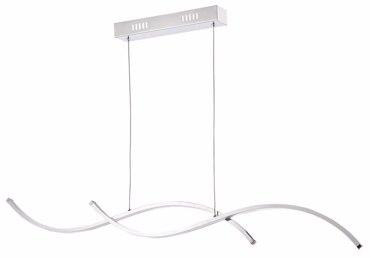 Lampada a sospensione LED Casa Padrino, finitura argento, 100 x H. 9,7 cm - Lampada da soffitto moderna di design