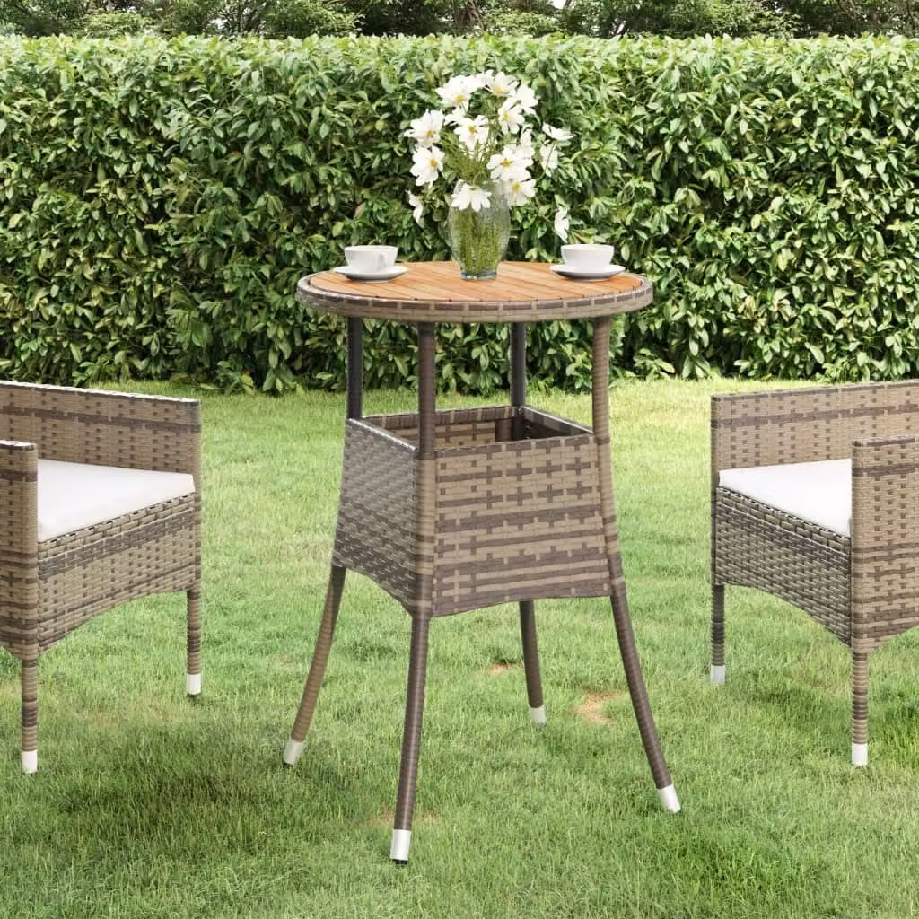 Maison Exclusive - Tavolo da giardino Ø 60x75 cm in legno di acacia e polyrattan grigio