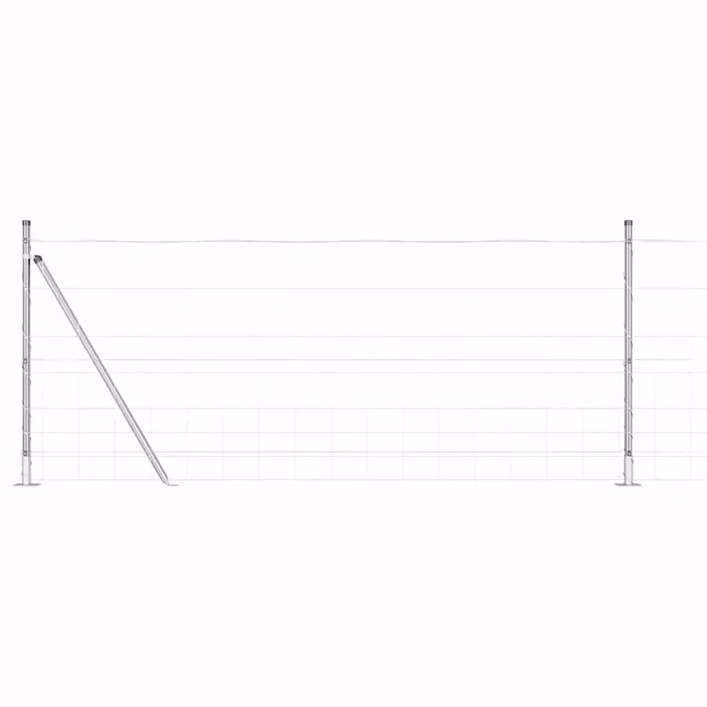 Recinzione rettangolare vidaXL in acciaio zincato e cemento, colore argento, L: 50 cm, H: 100 cm, P: 1,8 cm – 2