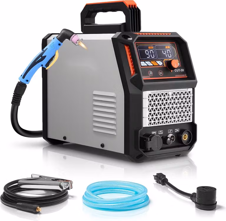 Tagliatore al plasma - Tagliatore al plasma da 50 A con arco pilota - Avviamento senza contatto - Inverter IGBT - Display digitale - Funzione 2T/4T - Tempo PA/PT regolabile