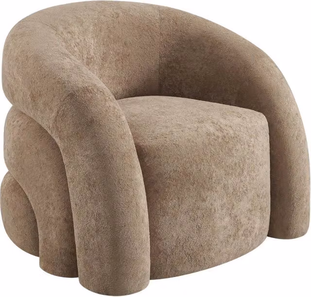 Poltrona relax SWEEEK in tessuto con struttura in legno massiccio, beige o rosso, L: 75 cm, P: 70 cm, H: 86 cm