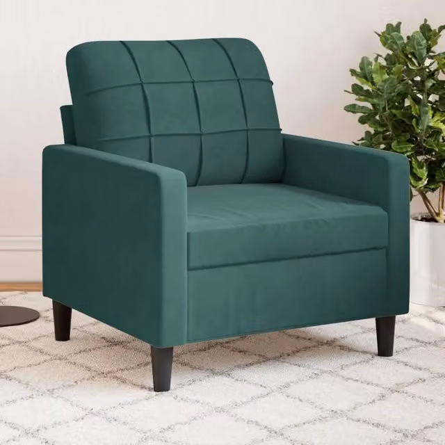 Poltrona moderna in velluto verde con struttura in metallo vidaXL