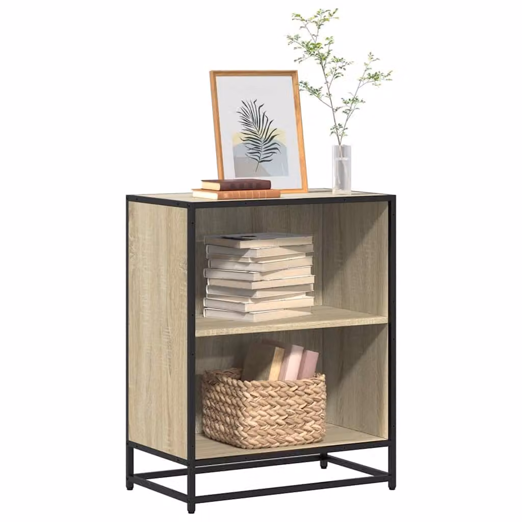 Libreria Industrial vidaXL in Legno e Metallo, Colore Marrone, L 60 cm x P 35 cm x H 76 cm