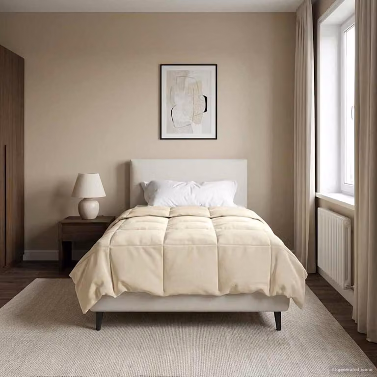 vidaXL Piumone Invernale in Microfibra Traspirabile e Reversibile, Beige, L/P/H: 135 x 220 cm