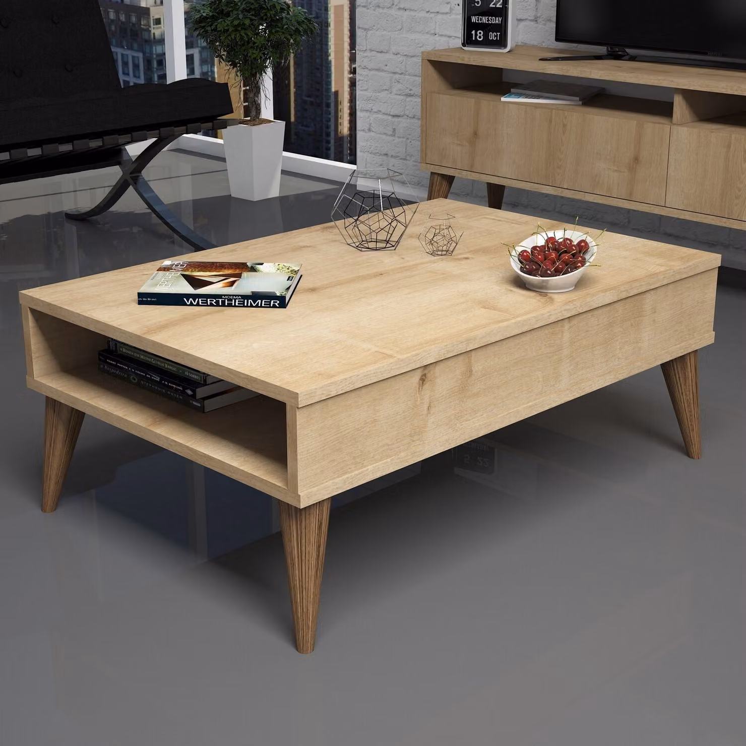 Skye Decor, Best - Oak, tavolino da caffè, in rovere, 100 % MELAMIN COATED SLIPBOARD, 90 x 60 x 34,6 cm