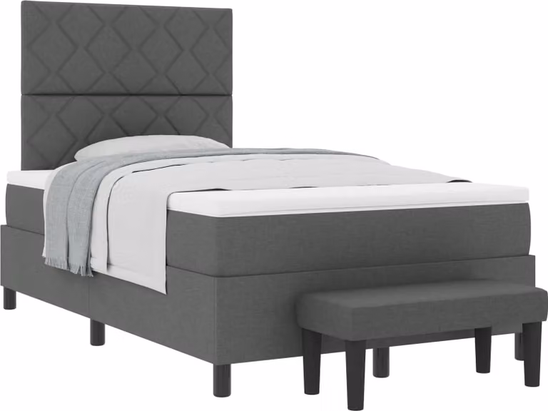 Letto a molle con materasso grigio scuro 120 x 200 cm in tessuto