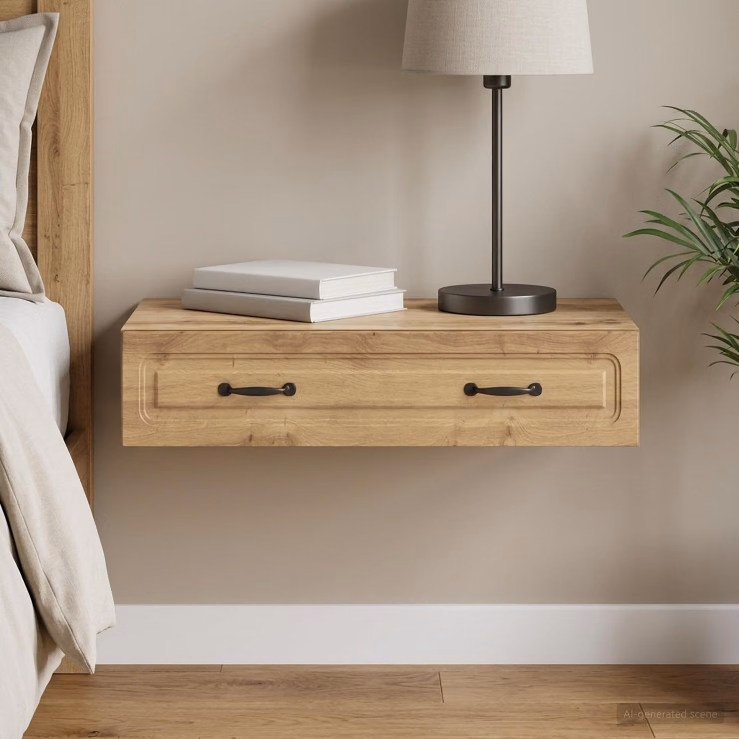 vidaXL Tavolino da Parete Moderno in Legno Marrone con Ante e Cassetti L: 87,5 cm, P: 34,5 cm, H: 17 cm