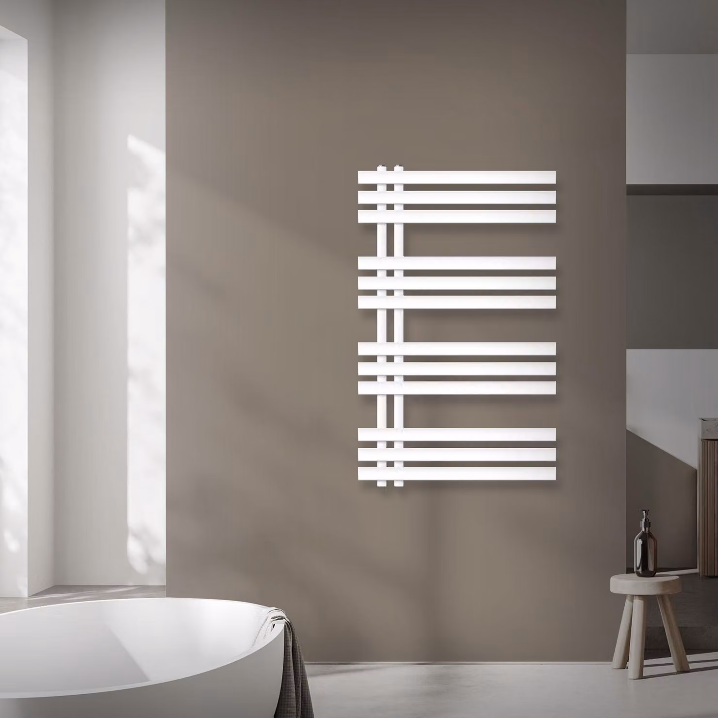 Radiatore da bagno LuxeBath Design, 600x1000 mm, bianco, incl. set di montaggio, senza elemento riscaldante