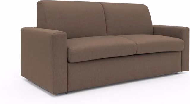 Divani.Store Kansas Divano letto matrimoniale moderno in tessuto marrone con funzione letto