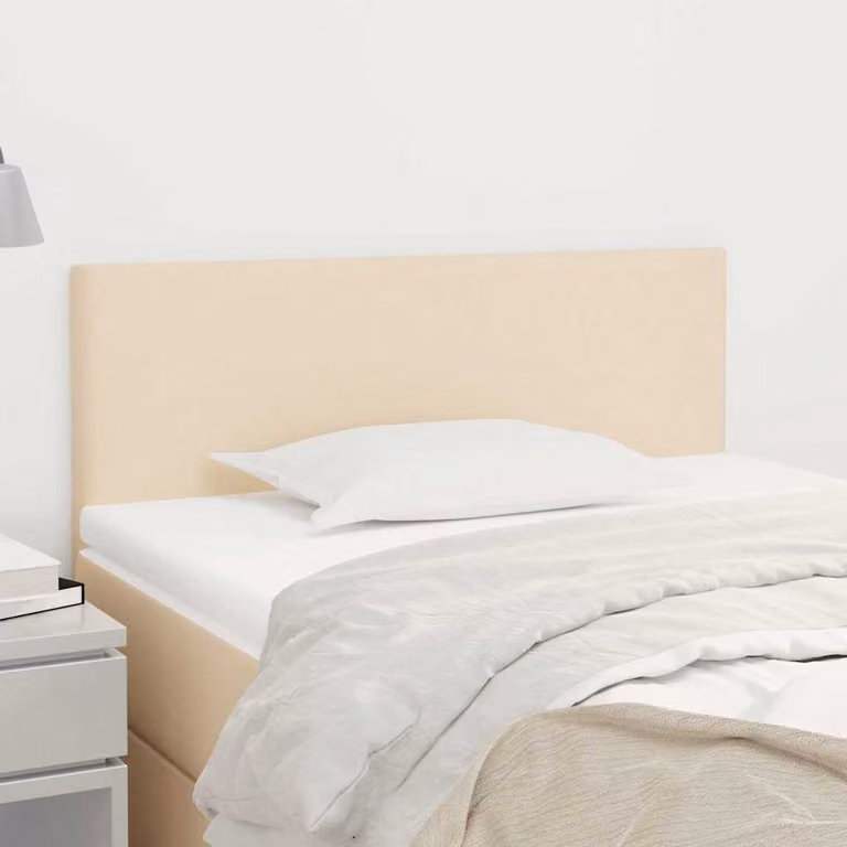Testiera per letto vidaXL in tessuto beige con struttura in legno L: 100 cm, P: 5 cm, H: 78-88 cm