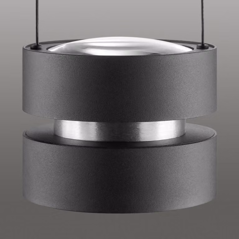 Brilliant Lampada LED a sospensione Glow-Sphere, Ø 18 cm, nero, metallo dimmerabile, Nero, Soggiorno / Sala da pranzo, Alluminio, Moderno