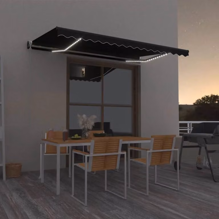 Tenda retrattile vidaXL in poliestere e alluminio, colore antracite, L 400 cm x P 350 cm