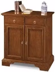 Credenza Rossella madia buffet in legno massiccio arte povera 2 ante chic noce scuro