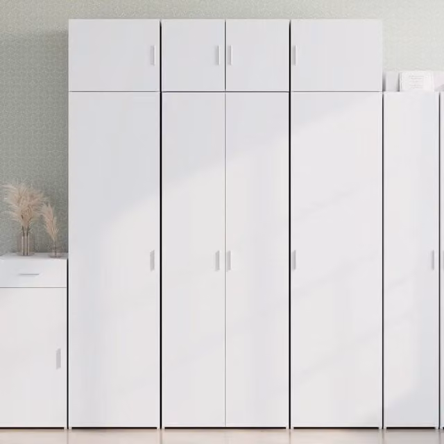 Credenza bianca minimalista vidaXL in legno MDF L: 70 cm, P: 42,5 cm, H: 185 cm
