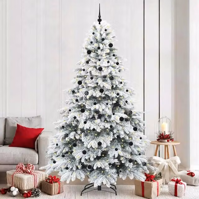 Albero di Natale artificiale moderno vidaXL bianco con 300 LED luce bianca calda in PE e PVC, Altezza: 240 cm