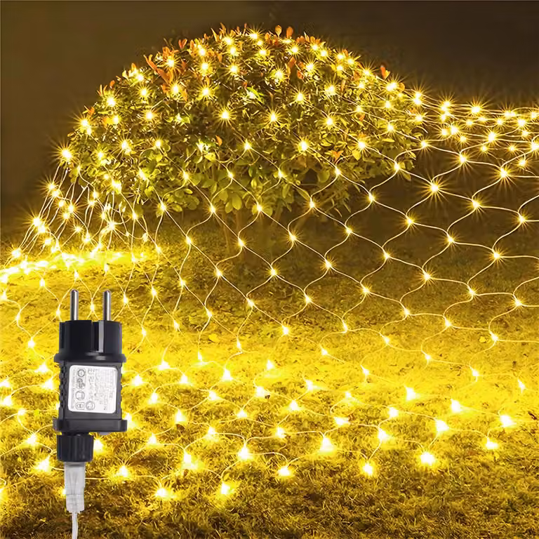 Izrielar LED luci fiabesche 3x2m 200 LED 8 modalità luci fiabesche per interni festa di Natale decorazione giardino bianco caldo