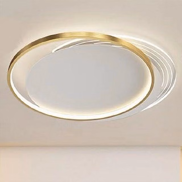 Plafoniera LED Trade Shop Oro con Luce Naturale, Lampadario da Soffitto Tondo Moderno 30 W