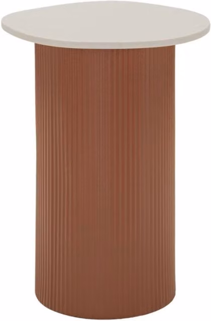 Tavolinetto moderno Mauro Ferretti Frankfurt in marmo rosso e bianco L/P/H: 35 x 37 x 53 cm