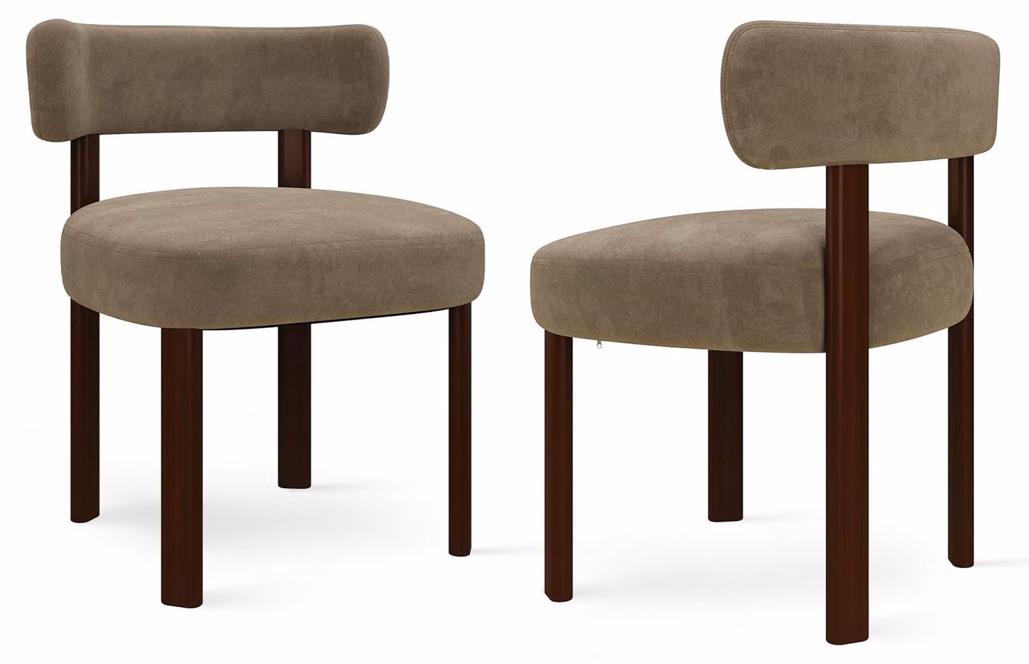 COLAMY Set da 2 sedie da pranzo in legno massello, design semplice e accogliente - Khaki