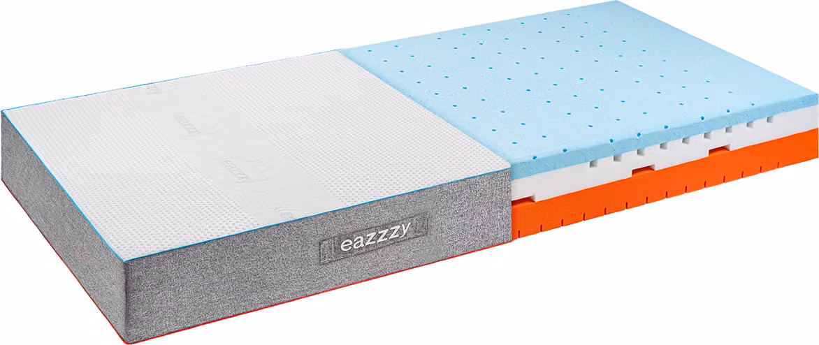 Materasso Genius eazzzy Premium Cube, materasso ergonomico reversibile 2 in 1, altezza 20 cm, Oeko Tex, memory foam 100 x 200 x 20 cm