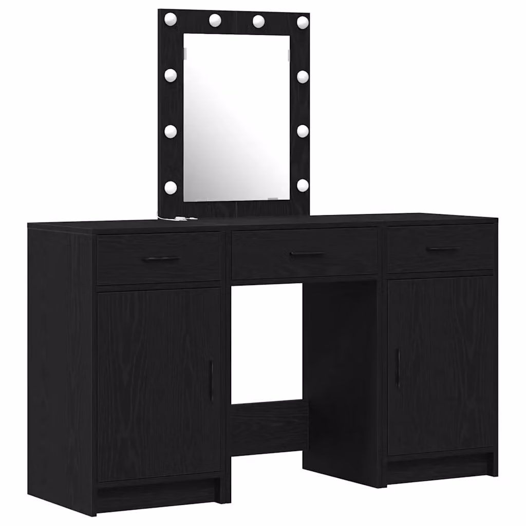 Tavolo da trucco moderno vidaXL in legno MDF nero L/P/H: 50 x 41 x 135 cm – 2