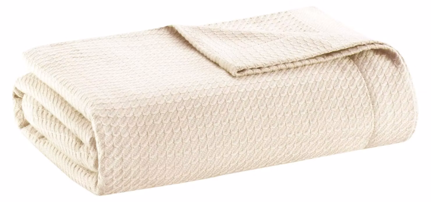 Copertura per letto matrimoniale, 100% cotone egiziano, color avorio, dimensioni 228,6 x 274,32 cm