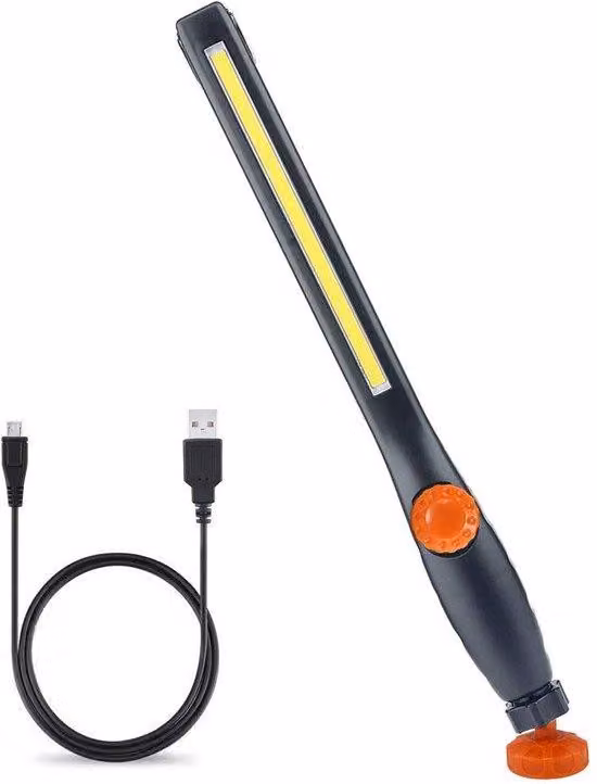 Lampada da lavoro a LED - Pieghevole con magnete - Lampada da officina per riparazioni auto, garage e campeggio - Lampada di emergenza (arancione)