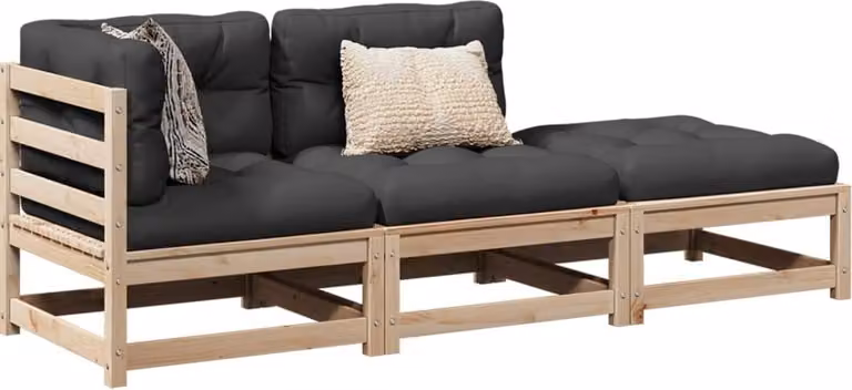 Maison Exclusive - Set Divani Giardino 3 pz con Cuscini in Legno Massello di Pino