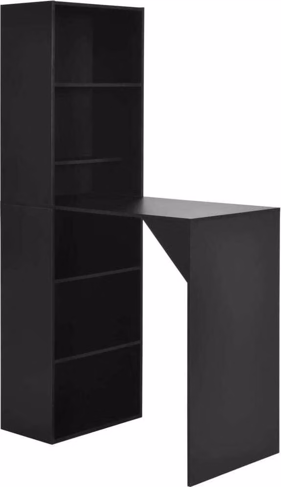 Maison Exclusive - Tavolo da Bar con Mobiletto Nero 115x59x200 cm