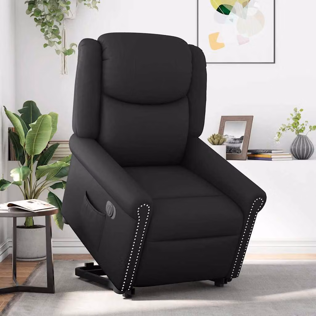 SYFAX™ Poltrona Alzapersona Reclinabile Elettrica Nera Pelle finta