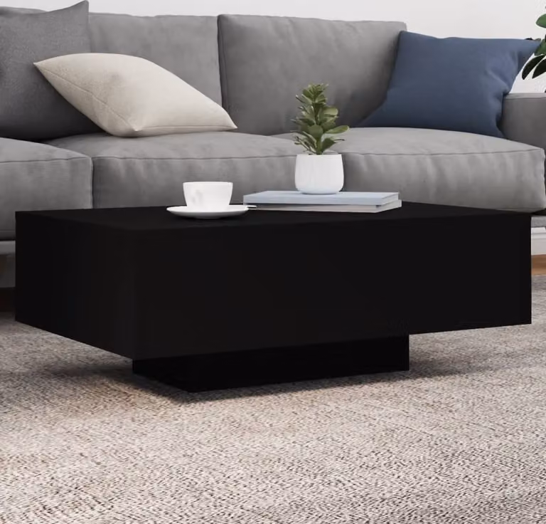 Maison Exclusive - Tavolino con luci LED Nero 85x55x31 cm