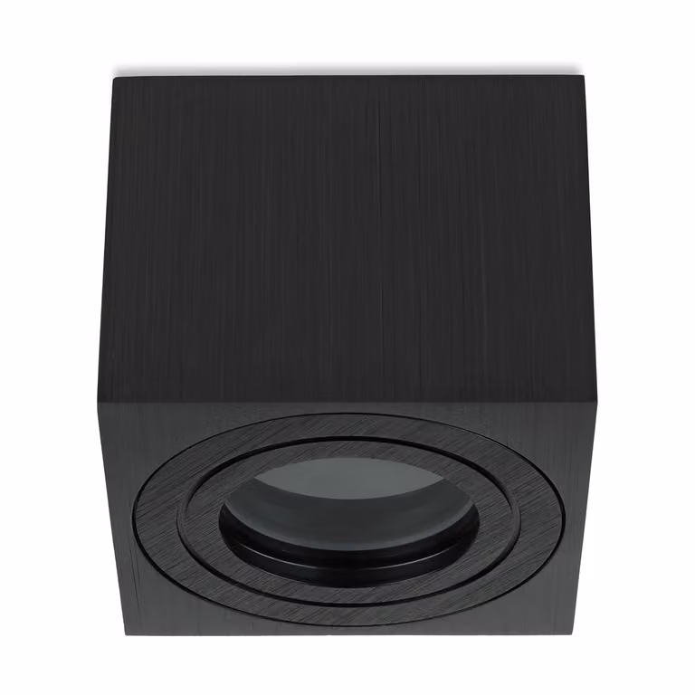Faretto da incasso a LED Sweet per bagno, squadrato, piatto, in alluminio nero, IP44