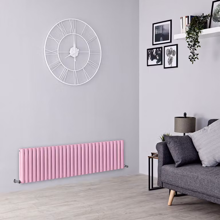Radiatore di Design Orizzontale  Rosa (Rosa (Camellia Rosa)) -  400mm x 1652mm  - Pannello Doppio  - Revive